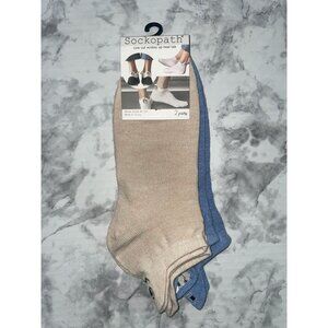 NWT Sockopath Low Cut Women's Socks Size 4-10 (Blue/Beige) [pack 3]